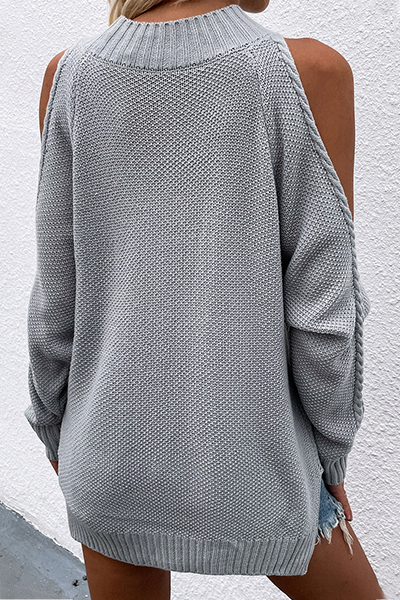 Tops casuales de cuello redondo ahuecados y sólidos (6 colores)