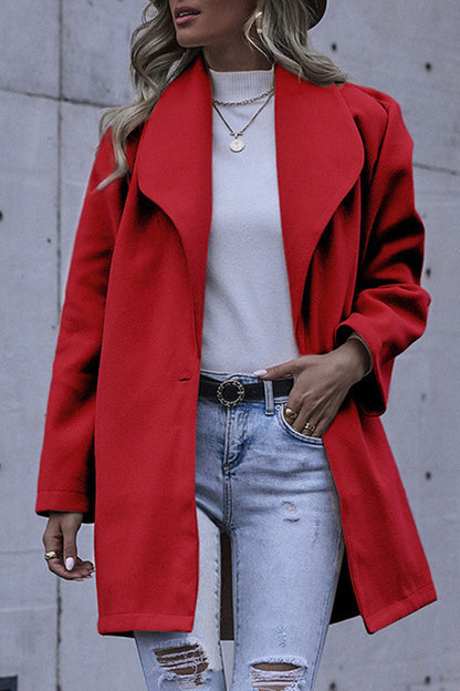 Fashion Casual Solid Patchwork Turndown Collar Outerwear