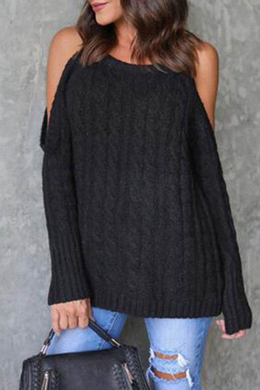 Tops casuales de moda con cuello redondo y abertura sólida