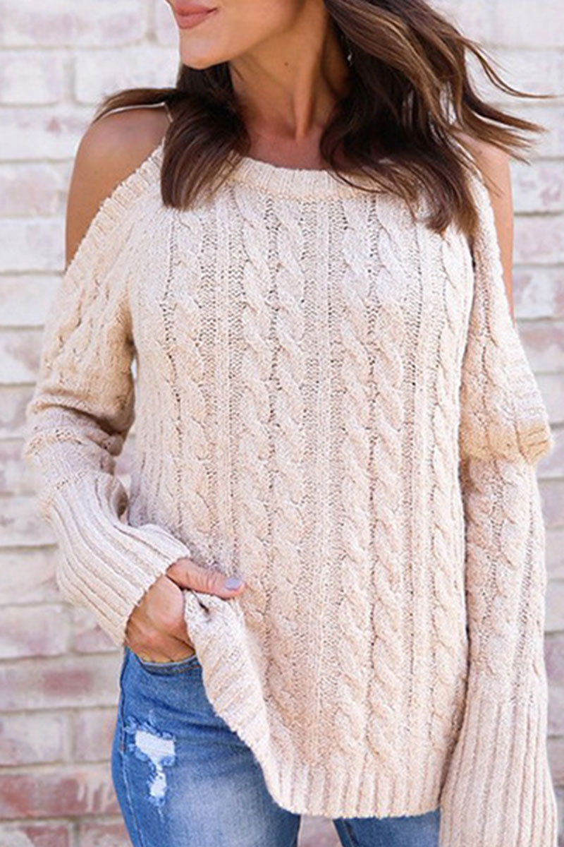 Tops casuales de moda con cuello redondo y abertura sólida