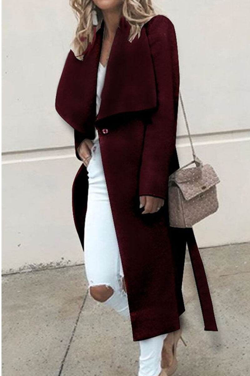 Prendas de abrigo informales de moda con cuello vuelto y parches lisos (5 colores)