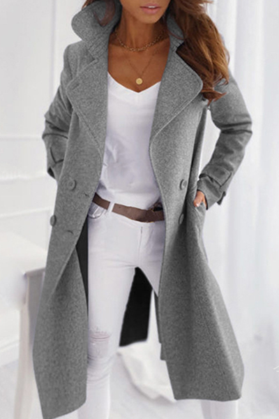 Prendas de abrigo informales y elegantes con cuello vuelto y hebilla (5 colores)