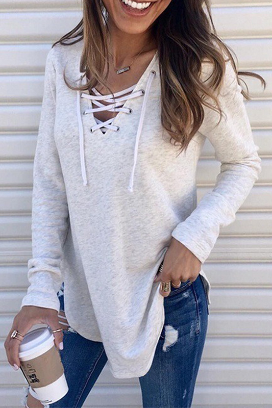 Tops casuales de cuello en V con tirantes cruzados y parches sólidos (7 colores)