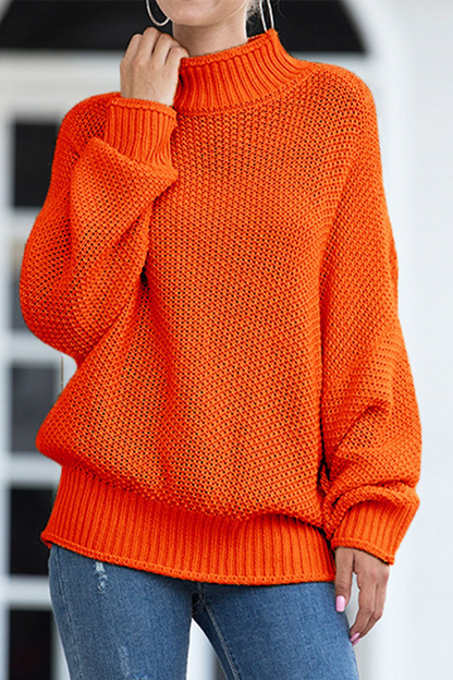 Tops casuales de cuello alto con parches sólidos