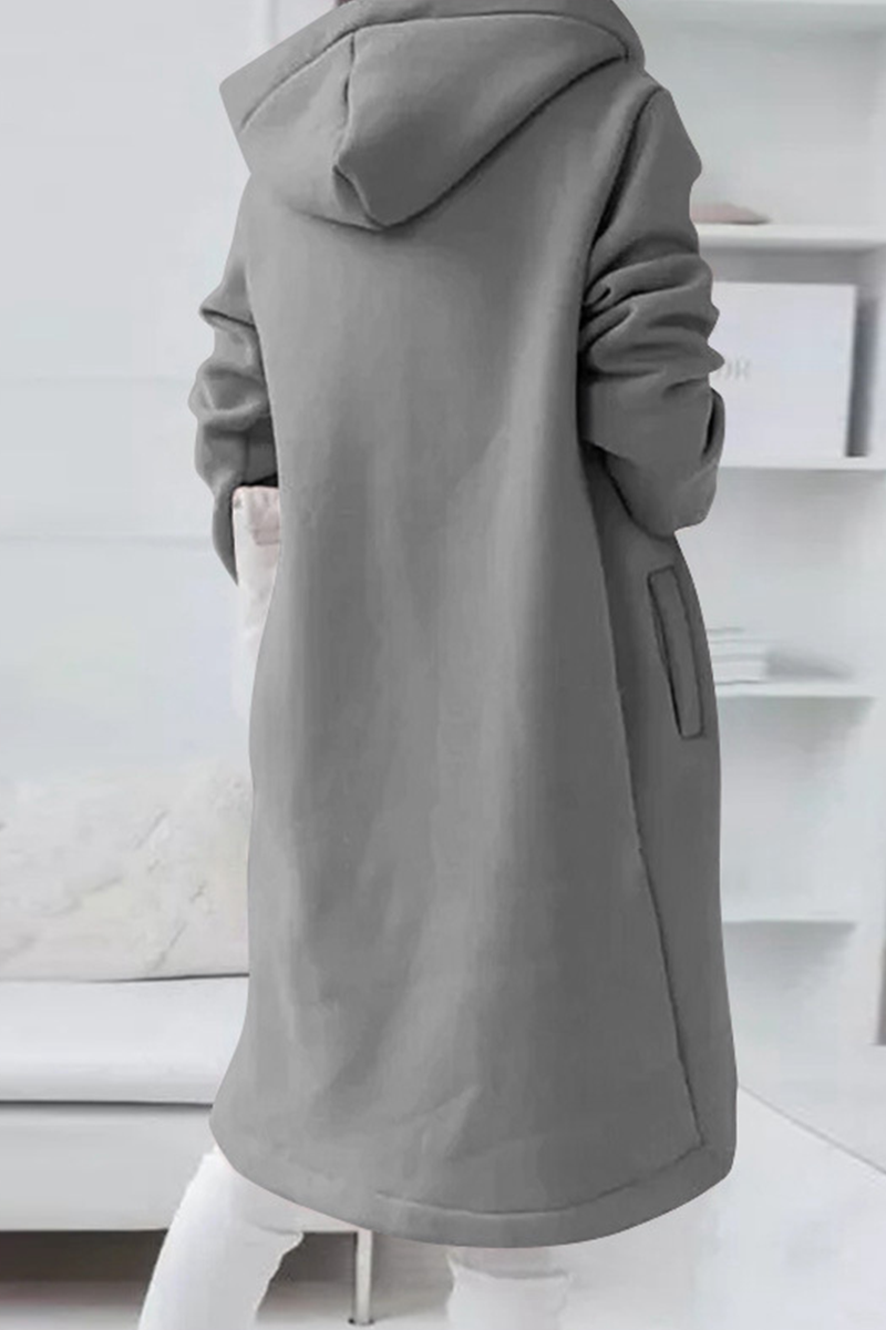 Prendas de abrigo informales con capucha, cuello y cremallera con cordón ajustable (8 colores)