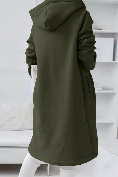 Prendas de abrigo informales con capucha, cuello y cremallera con cordón ajustable (8 colores)