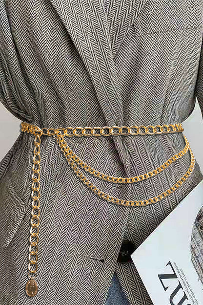 Cadena de cintura ahuecada sólida de moda