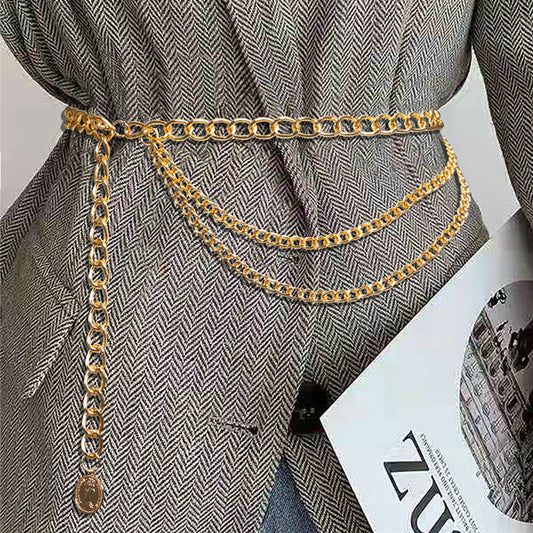 Cadena de cintura ahuecada sólida de moda