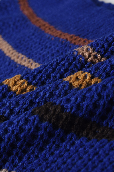 Suéteres casuales de rayas con cuello en V y patchwork (3 colores)