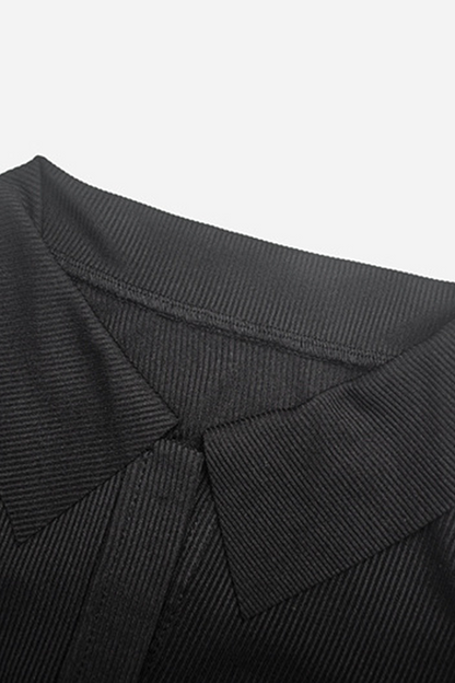 Vestidos de falda cruzada con cuello vuelto, abertura y espalda descubierta con frenillo liso de moda urbana