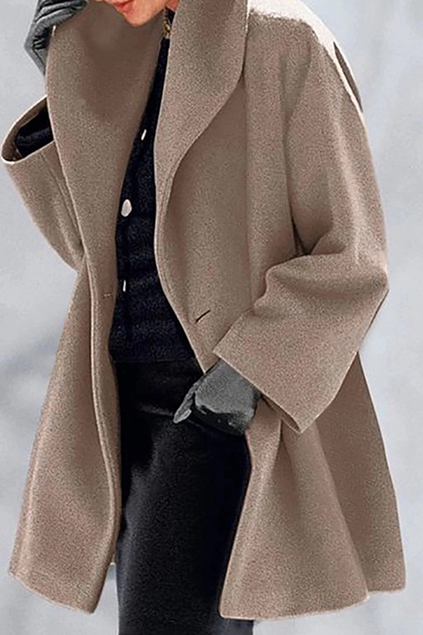 Prenda exterior informal, elegante, lisa, con botones y cuello con capucha (7 colores)
