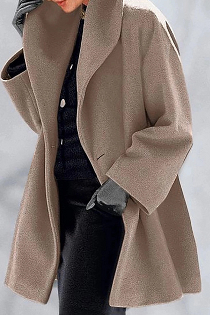 Prenda exterior informal, elegante, lisa, con botones y cuello con capucha (7 colores)