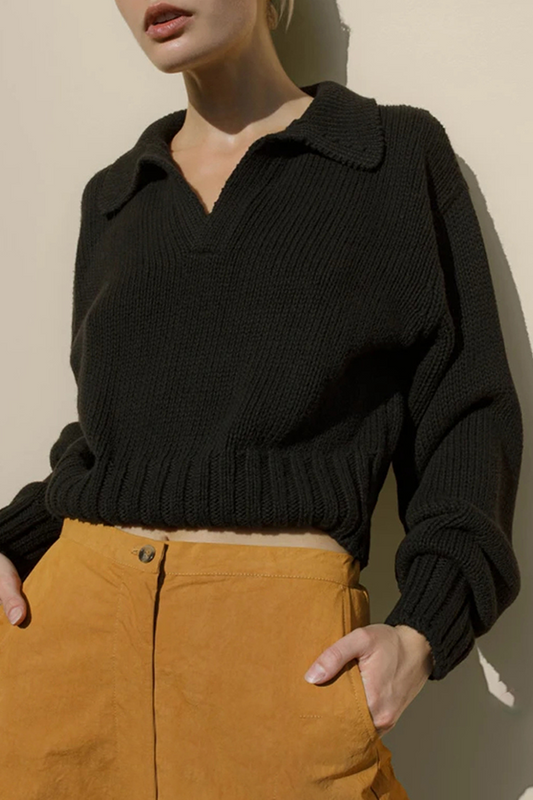 Suéteres casuales de cuello vuelto con parches sólidos (4 colores)