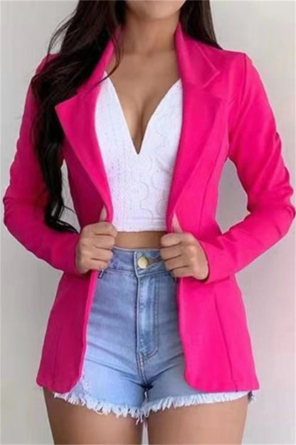 Prendas de abrigo ajustadas con cuello vuelto informal de moda (6 colores)