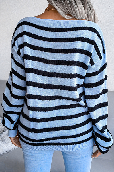 Tops casuales de rayas con patchwork y hombros descubiertos en contraste
