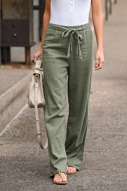 Pantalones casuales lisos con abertura en la parte inferior, básicos, sueltos y rectos, de color liso (6 colores)