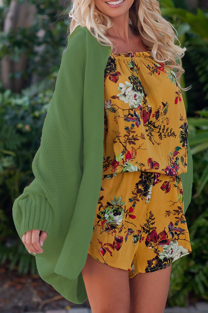 Suéter básico informal de patchwork liso para exteriores
