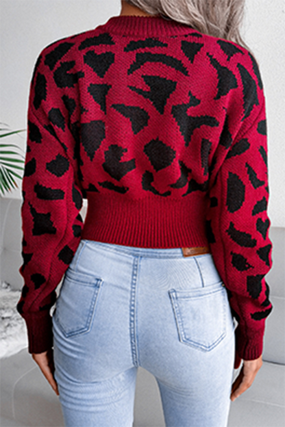 Tops casuales con cuello redondo, estampados y patchwork en contraste