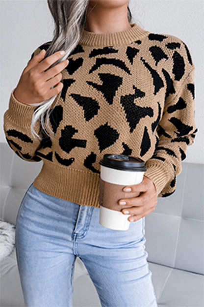 Tops casuales con cuello redondo, estampados y patchwork en contraste