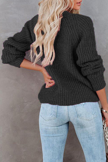 Tops casuales de cuello en V con botones y bolsillos sólidos