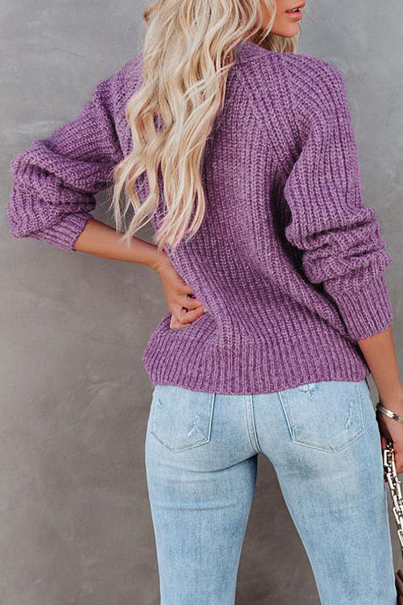 Tops casuales de cuello en V con botones y bolsillos sólidos