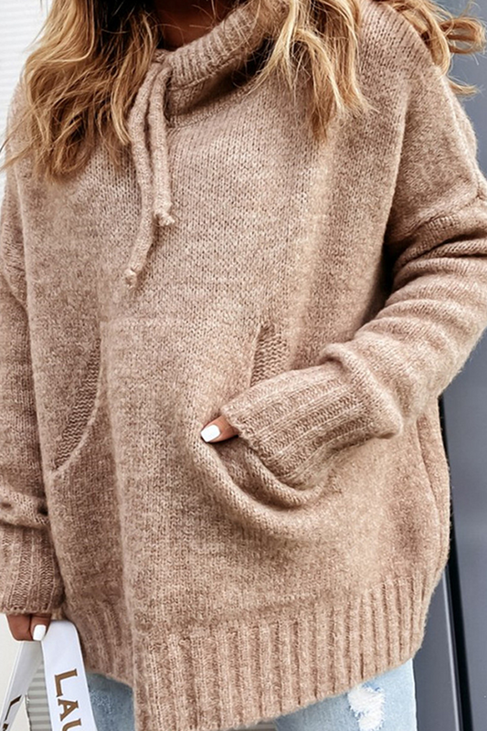 Tops casuales con capucha y cuello con cordón ajustable (8 colores)