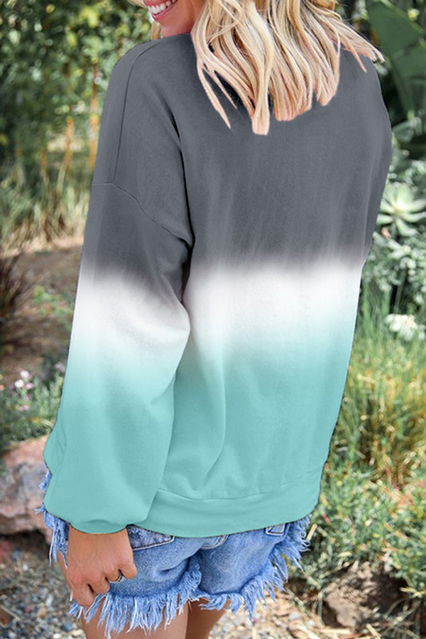 Casual Gradual Change Basic Contrast O Neck Tops£¨12 colors£©