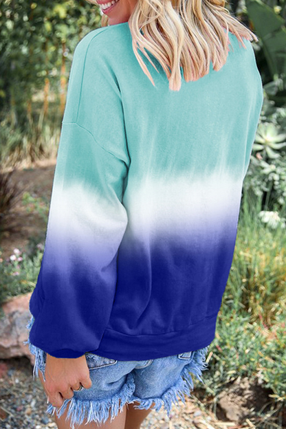 Casual Gradual Change Basic Contrast O Neck Tops£¨12 colors£©