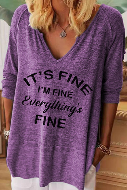 Tops casuales básicos con cuello en V y letras (7 colores)