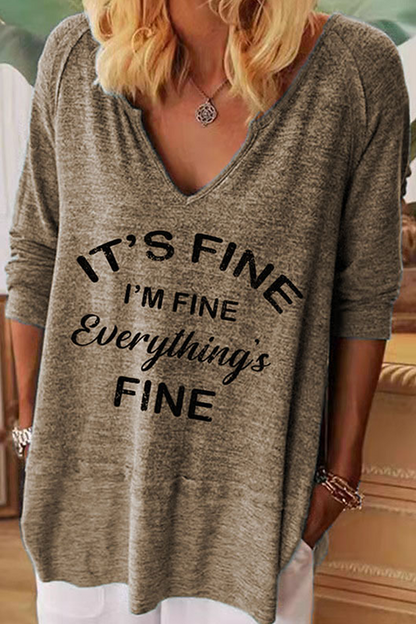 Tops casuales básicos con cuello en V y letras (7 colores)
