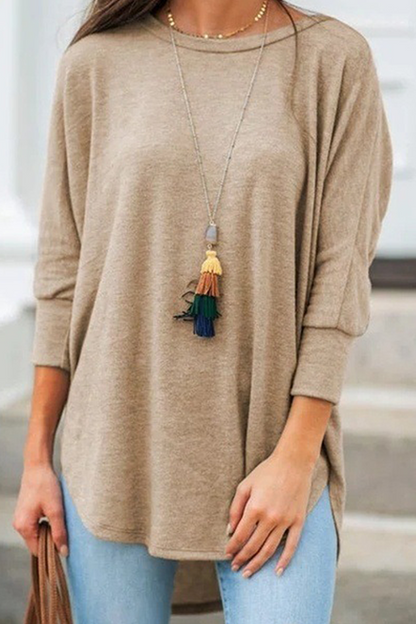 Camisetas casuales básicas asimétricas de cuello redondo (7 colores)