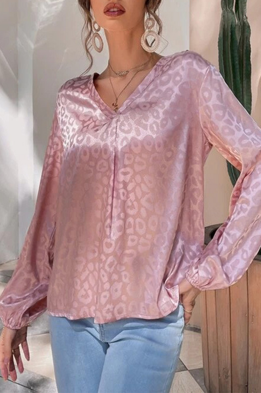 Tops casuales con cuello vuelto y abertura en la unión con estampado
