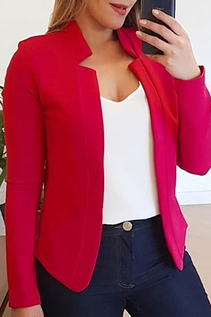 Prenda exterior de cuello tipo cárdigan con parches lisos a la moda (6 colores)