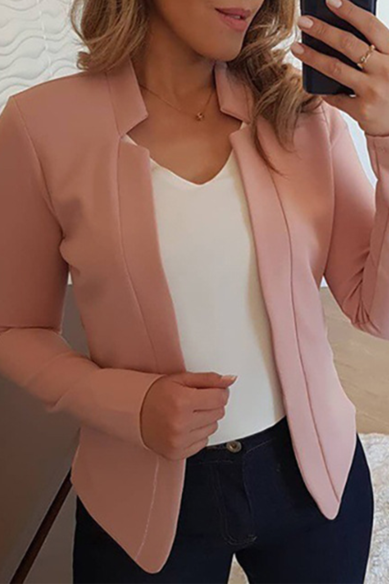 Prenda exterior de cuello tipo cárdigan con parches lisos a la moda (6 colores)