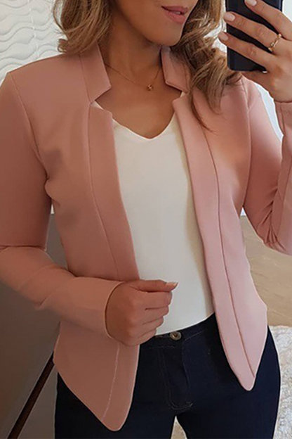 Prenda exterior de cuello tipo cárdigan con parches lisos a la moda (6 colores)