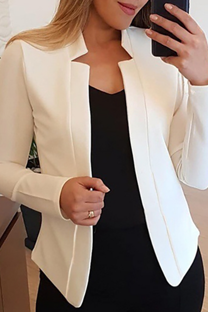 Prenda exterior de cuello tipo cárdigan con parches lisos a la moda (6 colores)