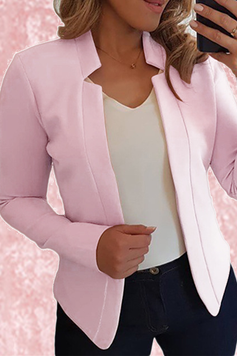 Prenda exterior de cuello tipo cárdigan con parches lisos a la moda (6 colores)