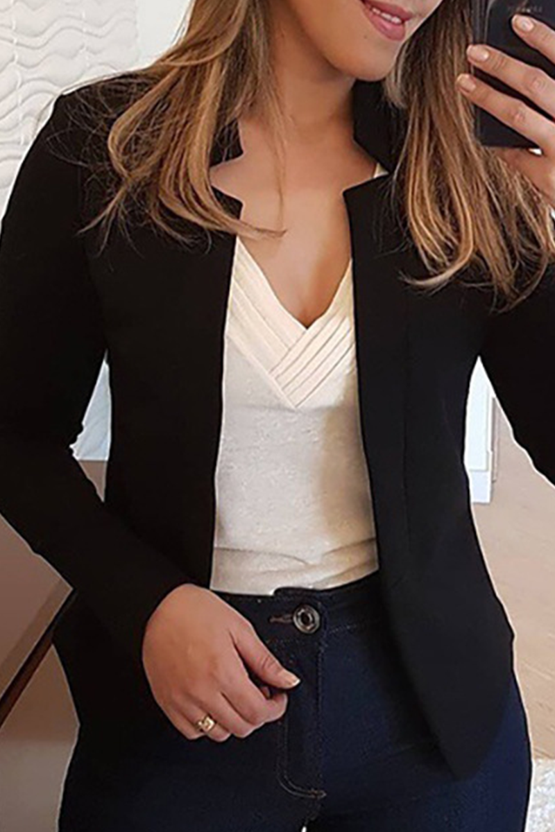Prenda exterior de cuello tipo cárdigan con parches lisos a la moda (6 colores)