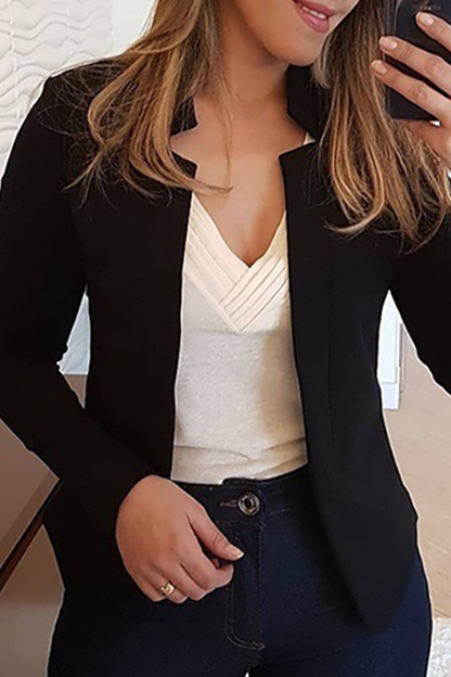 Prenda exterior de cuello tipo cárdigan con parches lisos a la moda (6 colores)