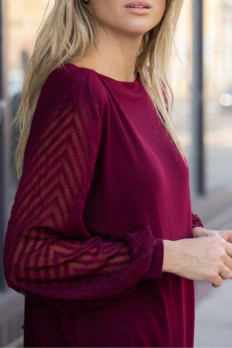 Tops de cuello redondo con parches sólidos de moda