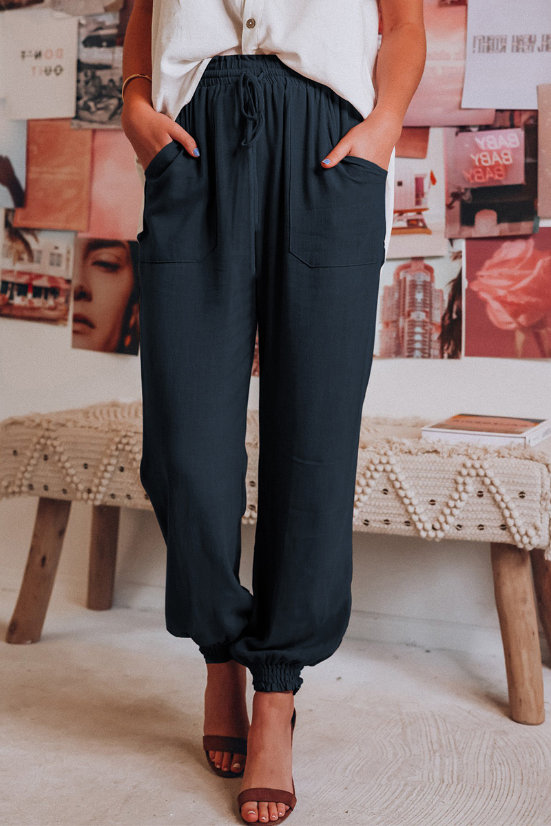 Casual Solid Harlan Mid Waist Harlan Solid Color Bottoms(6 Colors)