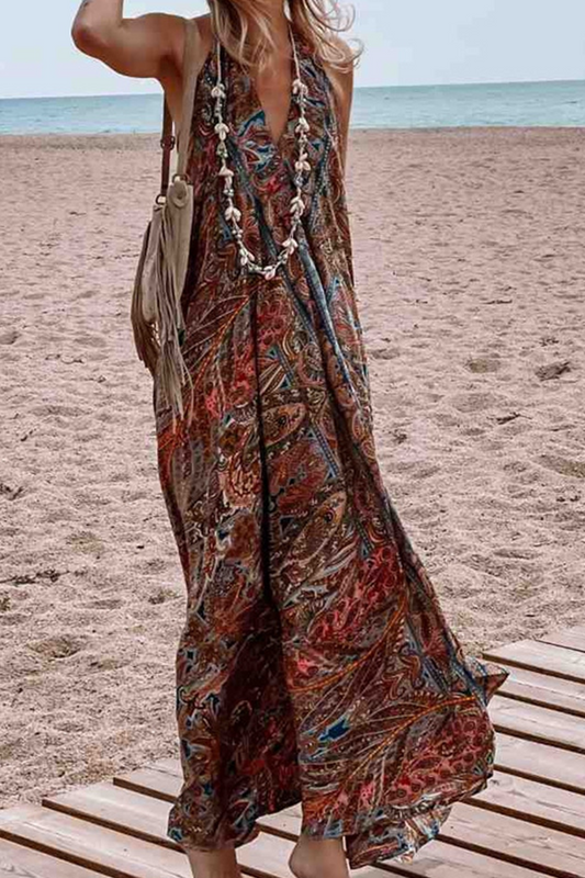 Vestidos rectos casuales con cuello en V y malla con estampado