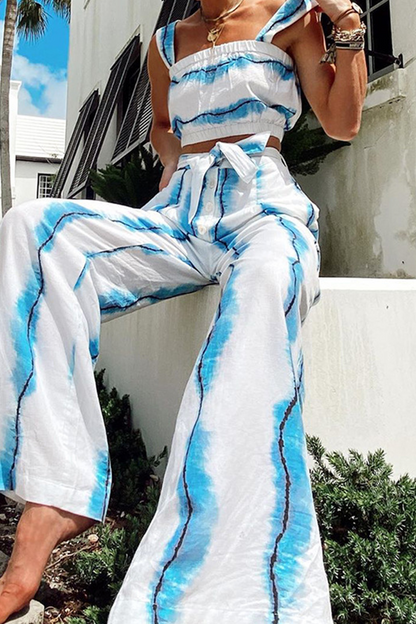 Conjunto informal de dos piezas con cuello cuadrado dividido y sin mangas