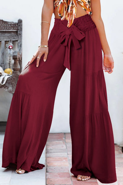 Pantalones casuales de color liso con abertura y cintura media, holgados y con altavoz (6 colores)