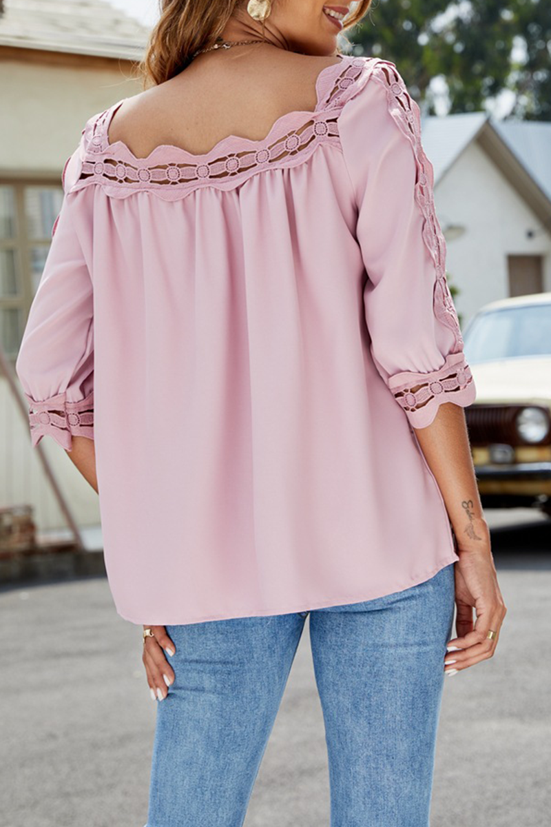 Tops casuales de punto liso con abertura (6 colores)