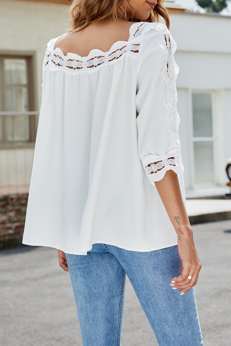 Tops casuales de punto liso con abertura (6 colores)