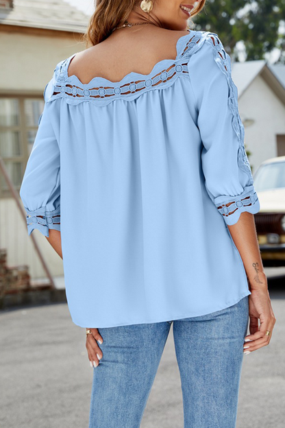 Tops casuales de punto liso con abertura (6 colores)