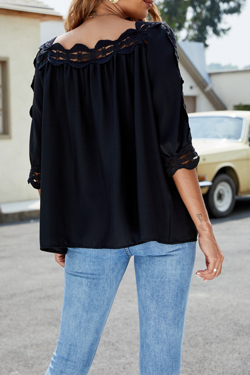 Tops casuales de punto liso con abertura (6 colores)