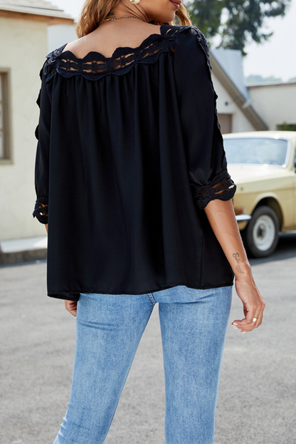 Tops casuales de punto liso con abertura (6 colores)