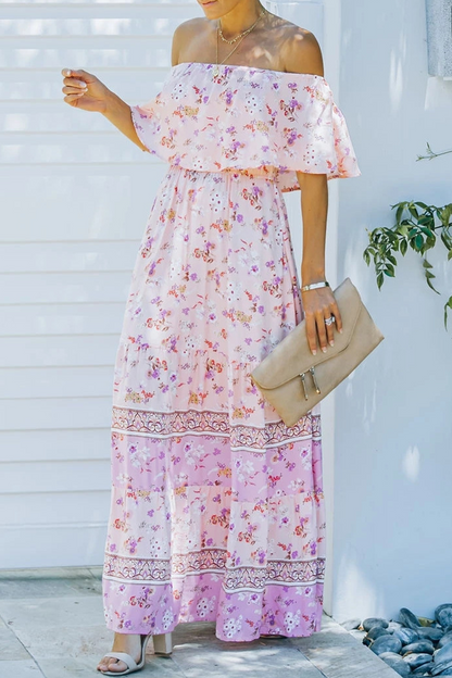 Vestidos de línea A con hombros descubiertos y estampados de moda urbana (6 colores)